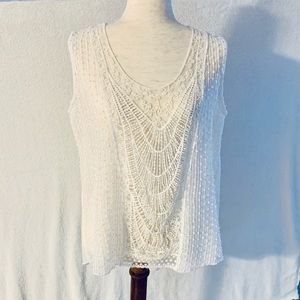 Joseph Ribkoff sleeveless lace blouse size 12